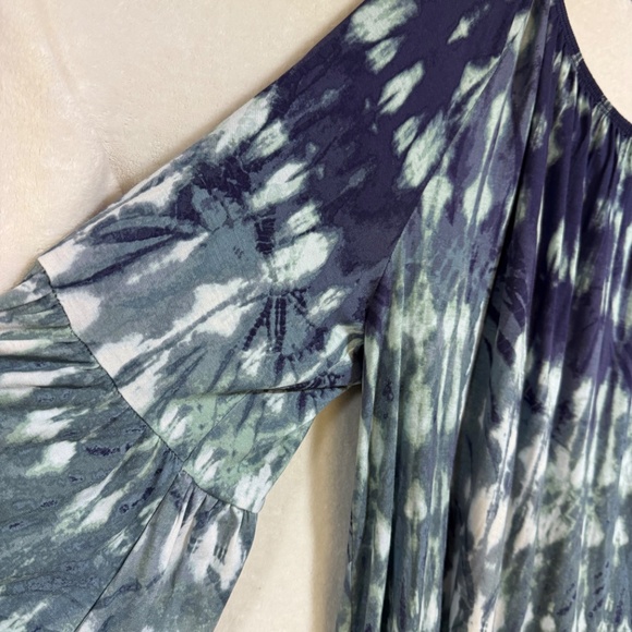 Style & Co Women's 4X Blouse Top Lantern Sleeves Peplum Tie Dye Flared- Plaid - Picture 10 of 12